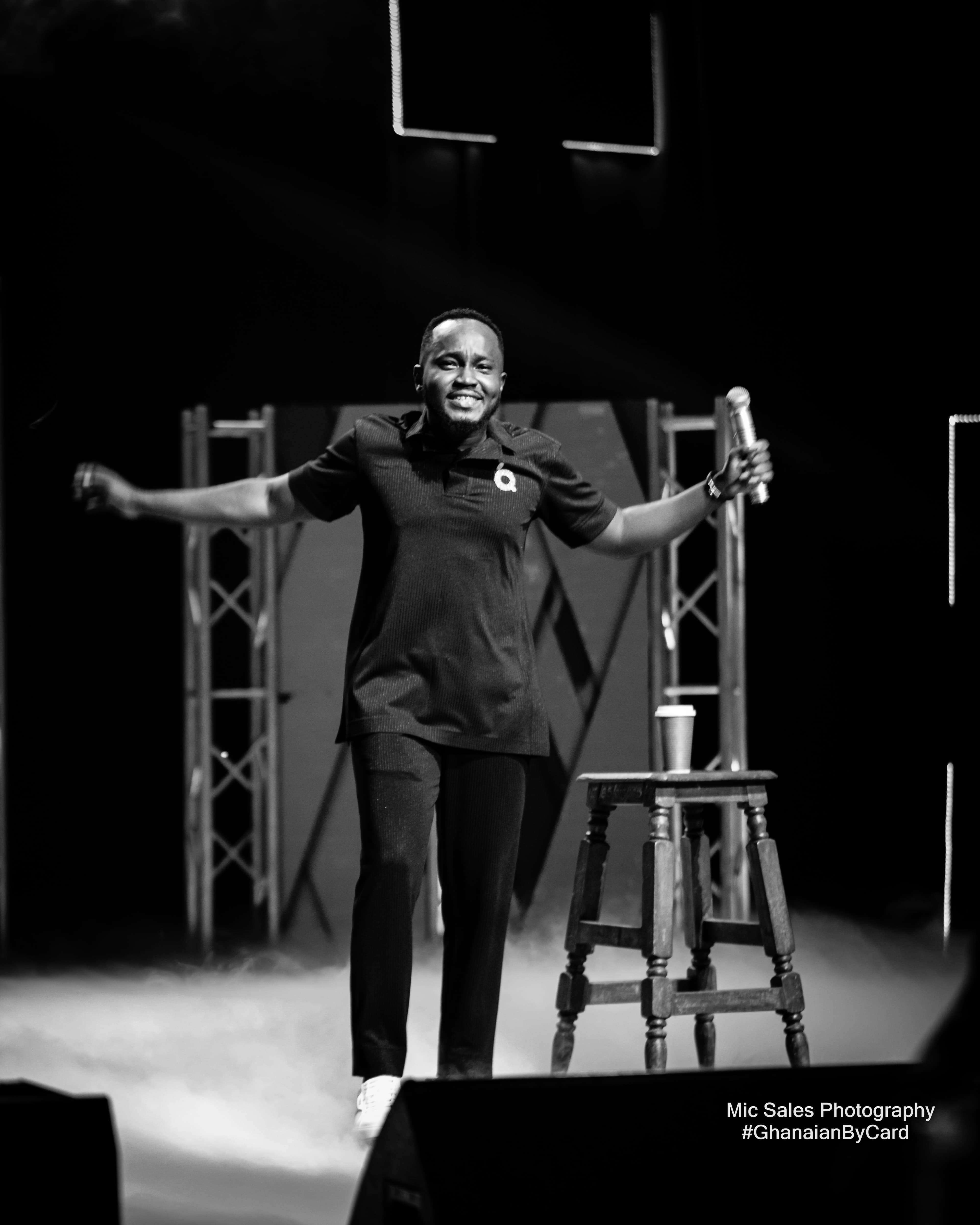 OB Amponsah with microphone