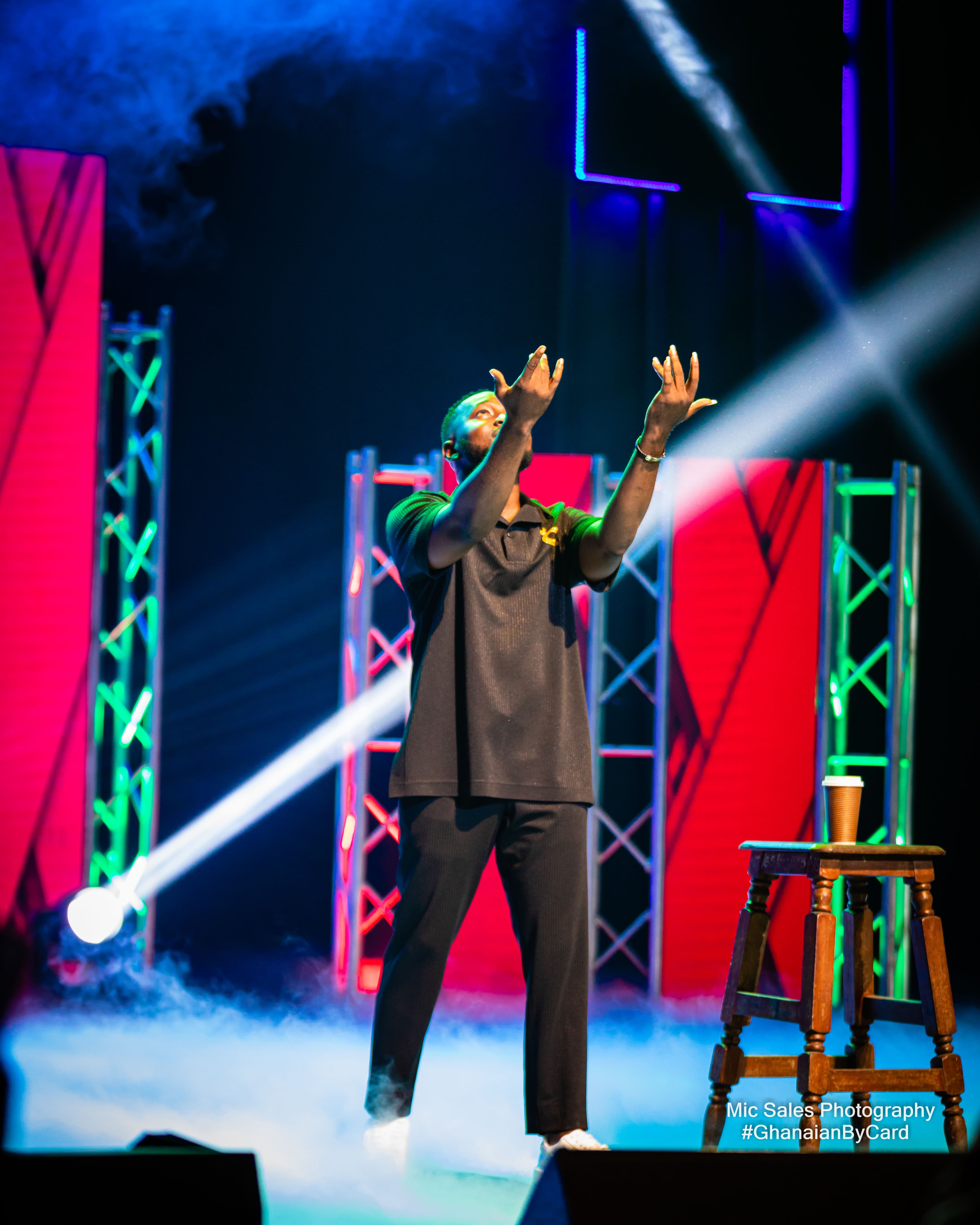 OB Amponsah commanding the stage